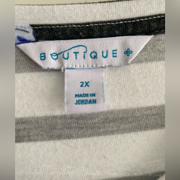 Women’s Plus 2X Boutique Plus from JCP flower short sleeve shirt - Picture 3 of 7